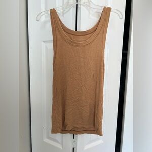 American Eagle Tan Soft and Sexy Rib Stretch Tee XS